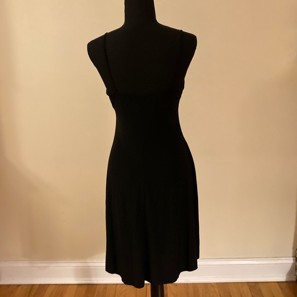 Black Spaghetti Strap Mini Dress with White polka dot belt size Juniors Large - Picture 2 of 4